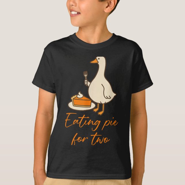 Camiseta Eating E For Two Thanksgiving Pregnancy Announceme (Anverso)