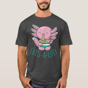 Camiseta EATSALOTL RAMEN Japón Axolotl Comer fideos japones