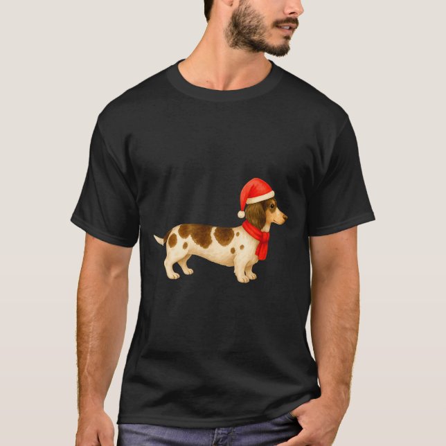 Camiseta Ebald Christmas Dachshund E Funny Doxie Dog Mom  (Anverso)