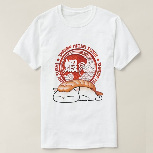 Camiseta Ebi Shrimp Sushi Cat (Diseño del anverso)