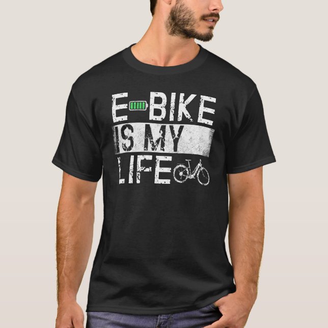 Camiseta Ebike Ciclismo Retro E Bicicleta Batería Bicicleta (Anverso)