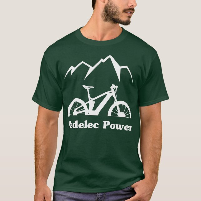Camiseta EBike Pedelec Power Bicycle Battery Mountain (Anverso)