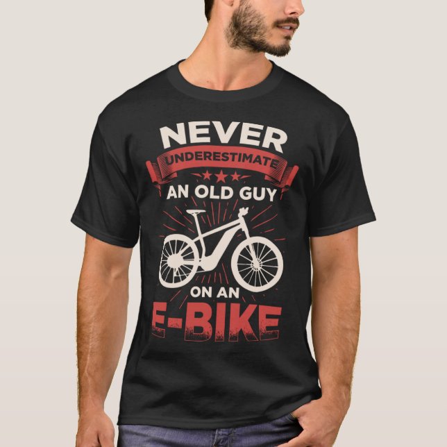 Camiseta Ebike Pensioner Bicycle E Bike Cyclist Mountain Bi (Anverso)