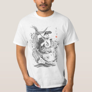 Camiseta Ebisu - Dios de la Pesca y el Comercio (pintura co