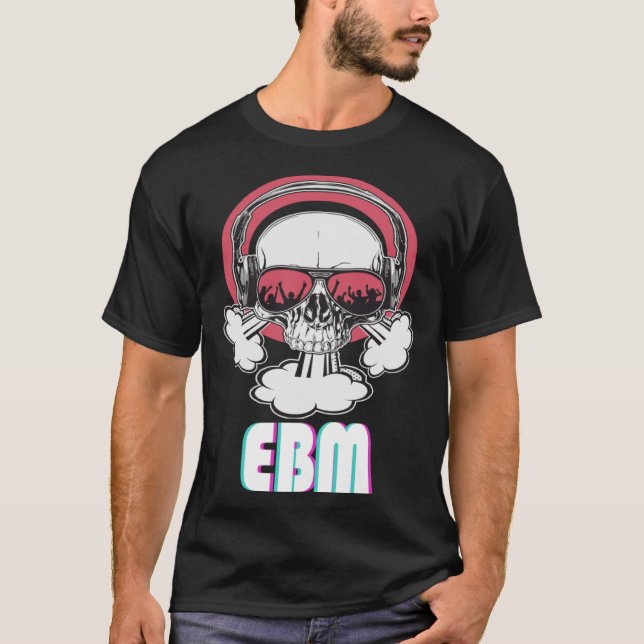 Camiseta EBM Disco Techno Trance Skull (Anverso)