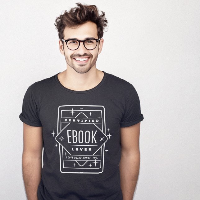 Camiseta Ebook Book Lover Certificado Minimalista (Ebook Book Lover Certified Minimalist T-Shirt)