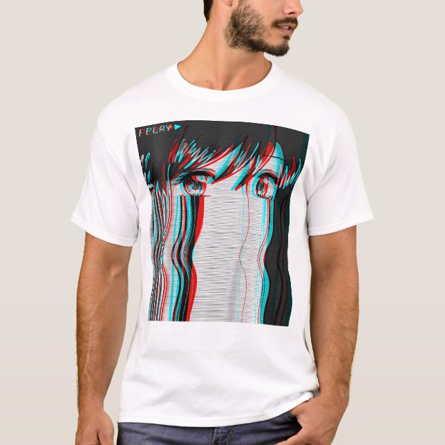 Camiseta Eboy Egir, Chica de anime triste estético de vapor (Anverso)