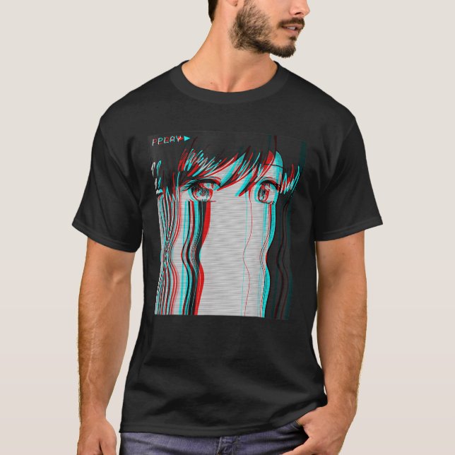 Camiseta Eboy Egir, Chica de anime triste estético de vapor (Anverso)