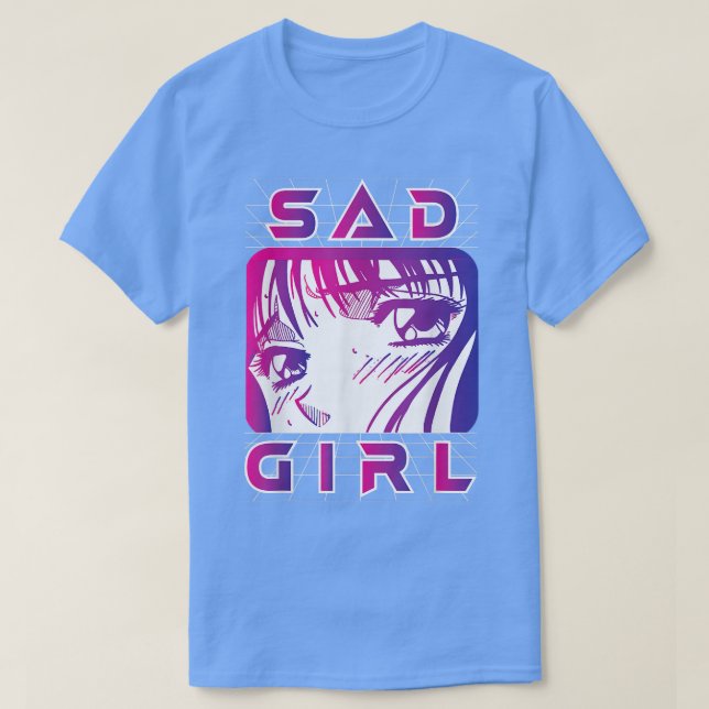 Camiseta Eboy Egirl Anim, retro Chica triste estético de va (Diseño del anverso)