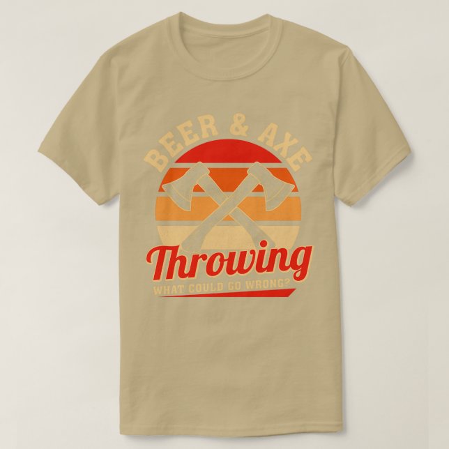 Camiseta Eca De Cerveza Retro De Arrojamiento Ax Arrojando  (Diseño del anverso)