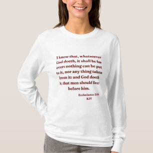 Camiseta Ecclesiastes 3:14 Biblia contra la manga larga de 