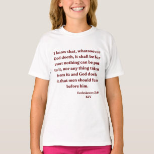 Camiseta Ecclesiastes 3:14 KJV Biblia contra Chica