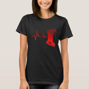 Camiseta Ecg Heartbeat Gamer Console Video Gamer Computer N
