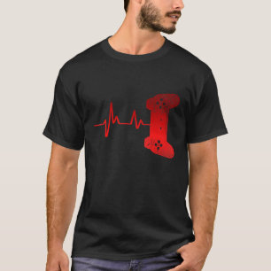 Camiseta Ecg Heartbeat Gamer Console Video Gamer Computer N