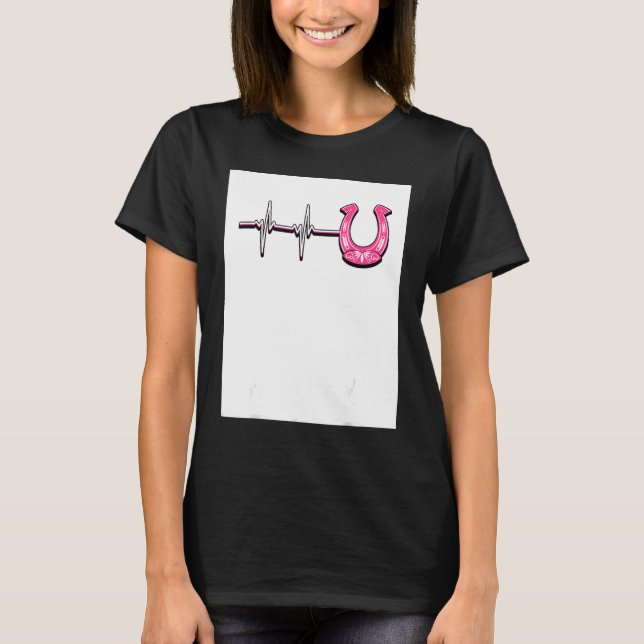 Camiseta Ecg Heartbeat Graphic Horse Lover Equestrian Rider (Anverso)