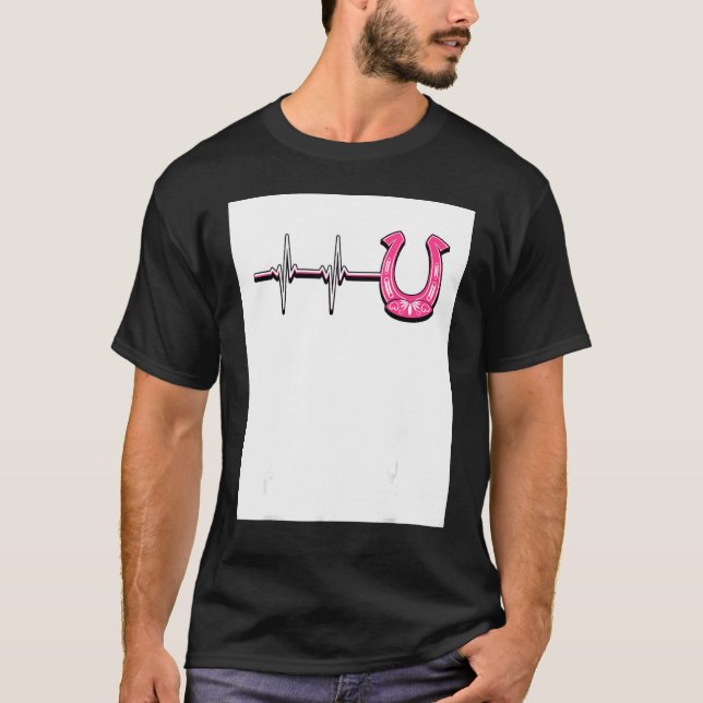 Camiseta Ecg Heartbeat Graphic Horse Lover Equestrian Rider (Anverso)