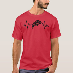 Camiseta Ecg Heartbeat Pizza Lover Comer Comida Italiana Pi