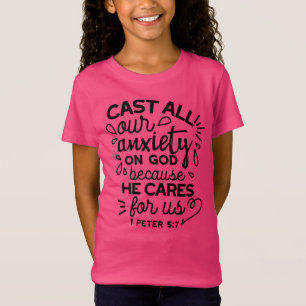 Camiseta Echa Toda Tu Ansiedad – 1 Pedro 5:7 Versículo Bíbl