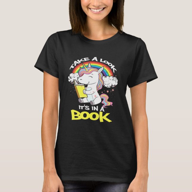 Camiseta Echa Un Vistazo A La Lectura En Un Libro De Rainbo (Anverso)
