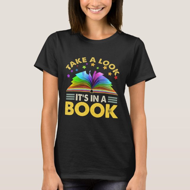 Camiseta Echa Un Vistazo A Un Libro Leyendo El Arcoiris Vi  (Anverso)