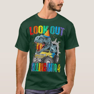 Camiseta Echa Un Vistazo Al Dinosaurio Del Camión De Cuatro