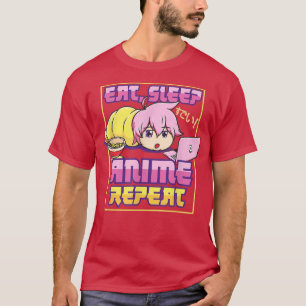 Camiseta Eche Sleep Anime Repita Kawaii Japonés Manga Otaku