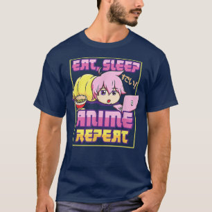 Camiseta Eche Sleep Anime Repita Kawaii Japonés Manga Otaku