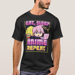 Camiseta Eche Sleep Anime Repita Kawaii Japonés Manga Otaku