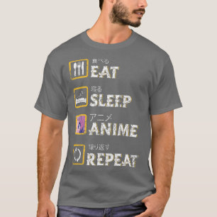 Camiseta Eche Sleep Anime Repita Kawaii Otaku Manga Japan F