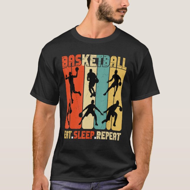 Camiseta Eche Sleep Basketball Repetir deportes de balonces (Anverso)
