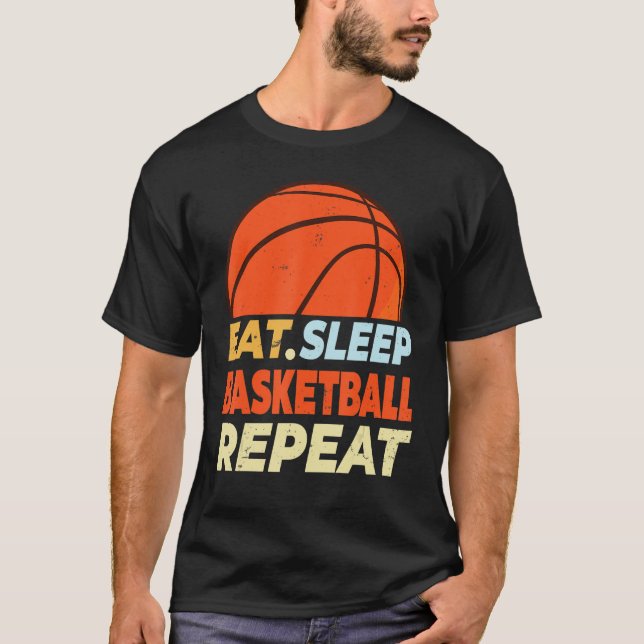 Camiseta Eche Sleep Basketball Repetir deportes de balonces (Anverso)