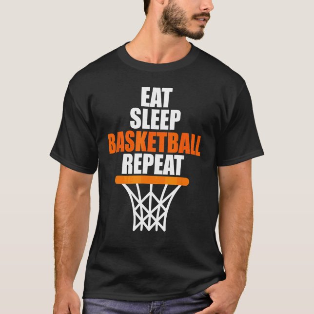 Camiseta Eche Sleep Basketball Repetir Para Los Fans Del Ba (Anverso)