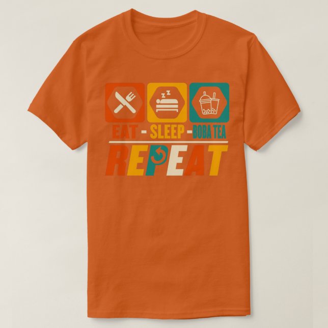 Camiseta Eche Sleep Boba Tea Repetir Boba Gracioso Boba Bub (Diseño del anverso)