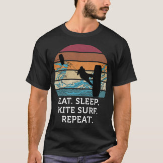 Camiseta Eche Sleep Kitesurf Repita Retro Vintage Sunset Be