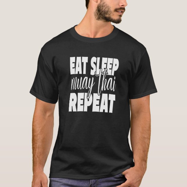 Camiseta Eche Sleep Muay Thai Repeat Muay Thai Kickboxing C (Anverso)