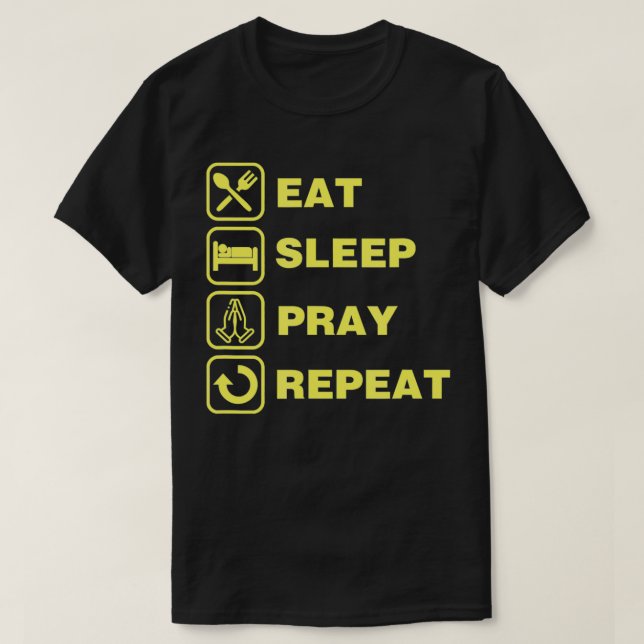 Camiseta Eche Sleep Pray Repetir Navidades de la Oración Cr (Diseño del anverso)