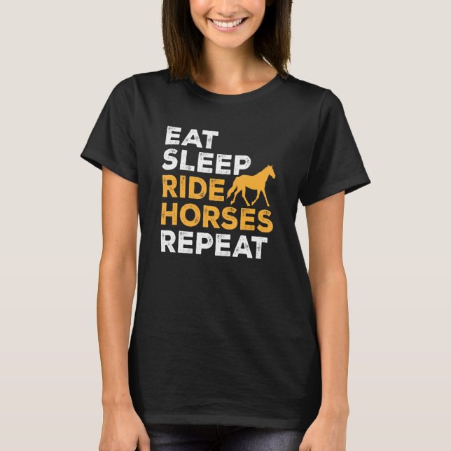 Camiseta Eche Sleep Ride Caballos Repetir Caballo (Anverso)