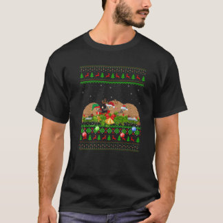 Camiseta Echidna Lover Xmas Iluminando Santa Ugly Echidna C