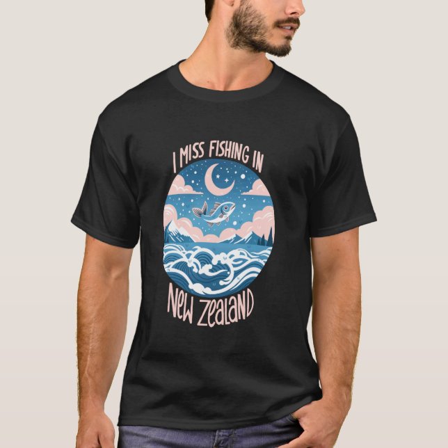 Camiseta Echo de menos la pesca en Nueva Zelanda (Anverso)