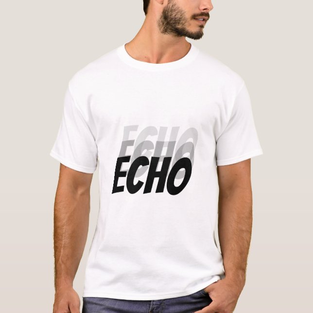 Camiseta Echo Echo Echo | Estilo de onda de sonido minimali (Anverso)