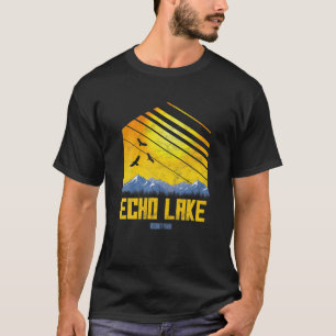 Camiseta Echo Lake Montana Montañas Senderismo Camping Vint