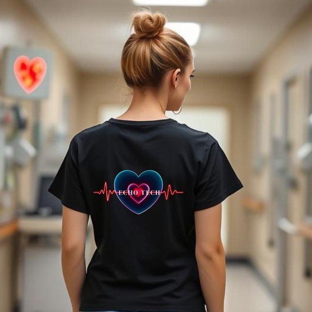 Camiseta Echo Tech | Heartbeat | Heart with EKG (Echo Tech | Heartbeat | Heart with EKG T-Shirt)