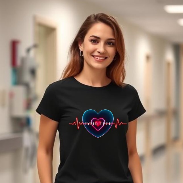 Camiseta Echo Tech | Heartbeat | Heart with EKG (Echo Tech | Heartbeat | Heart with EKG T-Shirt)