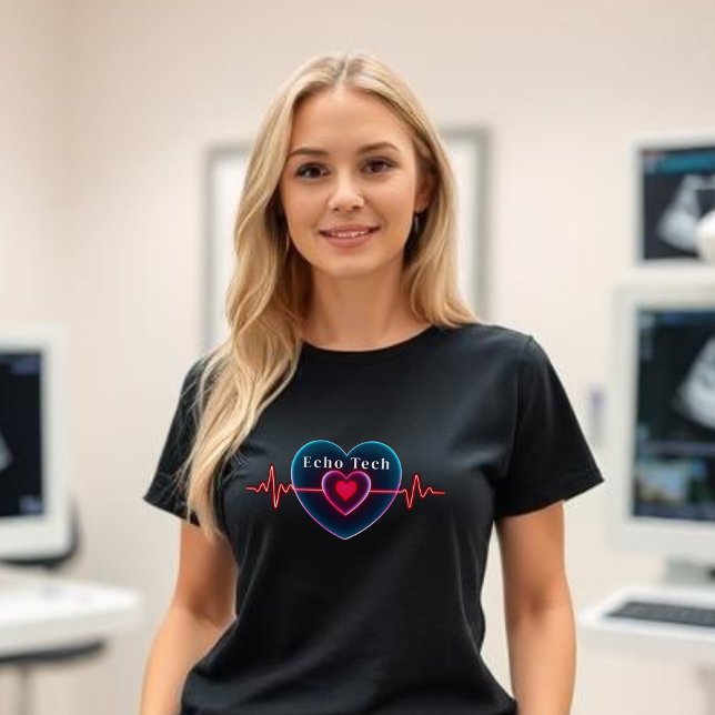 Camiseta Echo Tech | latido | Corazón con EKG (Echo Tech | Heartbeat | Heart with EKG T-Shirt)