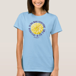 Camiseta Eclesiastés 3:11 Flor de Zinnia Amarilla Floral