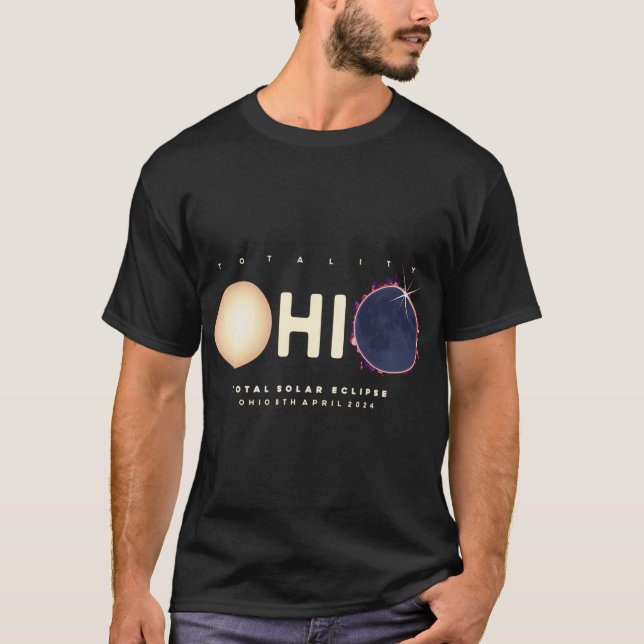 Camiseta Eclipse 2024 Ohio Total Eclipse Astronomy Graphic (Anverso)