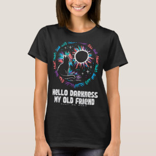 Camiseta Eclipse Cat Hello Darkness April 8 Mujeres Chicas 