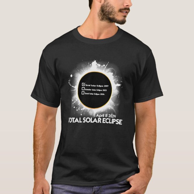 Camiseta Eclipse Checklist Total Eclipse Solar 8 de abril d (Anverso)