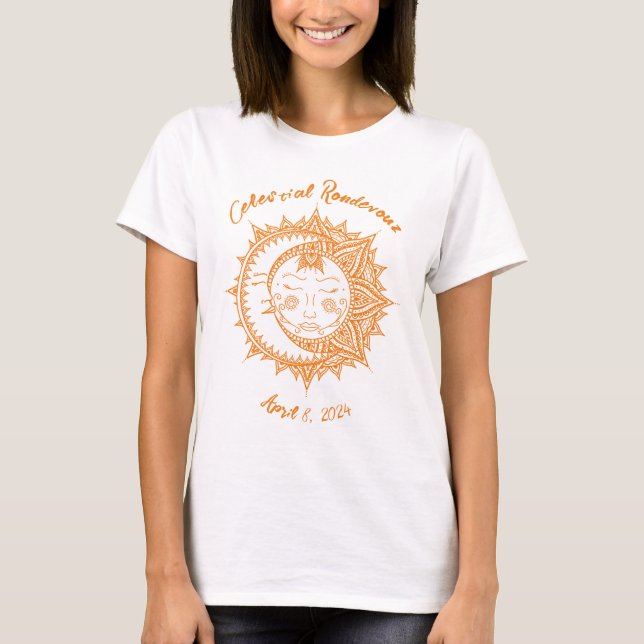 Camiseta Eclipse de Encuentro Celestial Personalizado  (Anverso)
