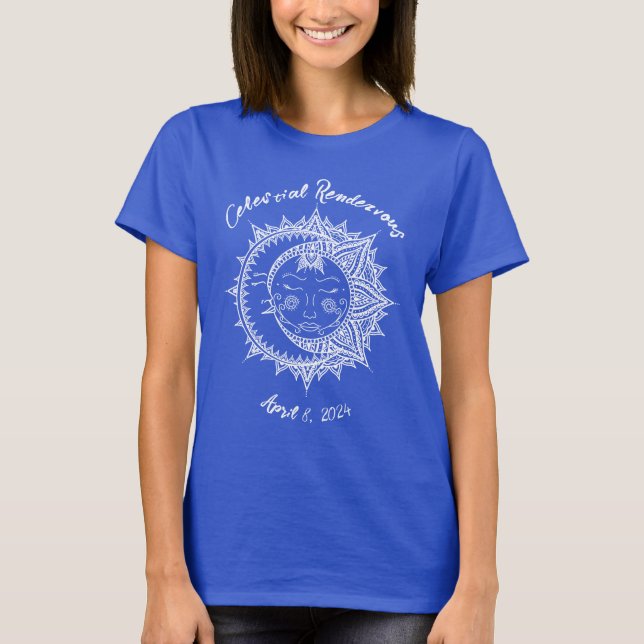 Camiseta Eclipse de Encuentro Celestial Personalizado  (Anverso)